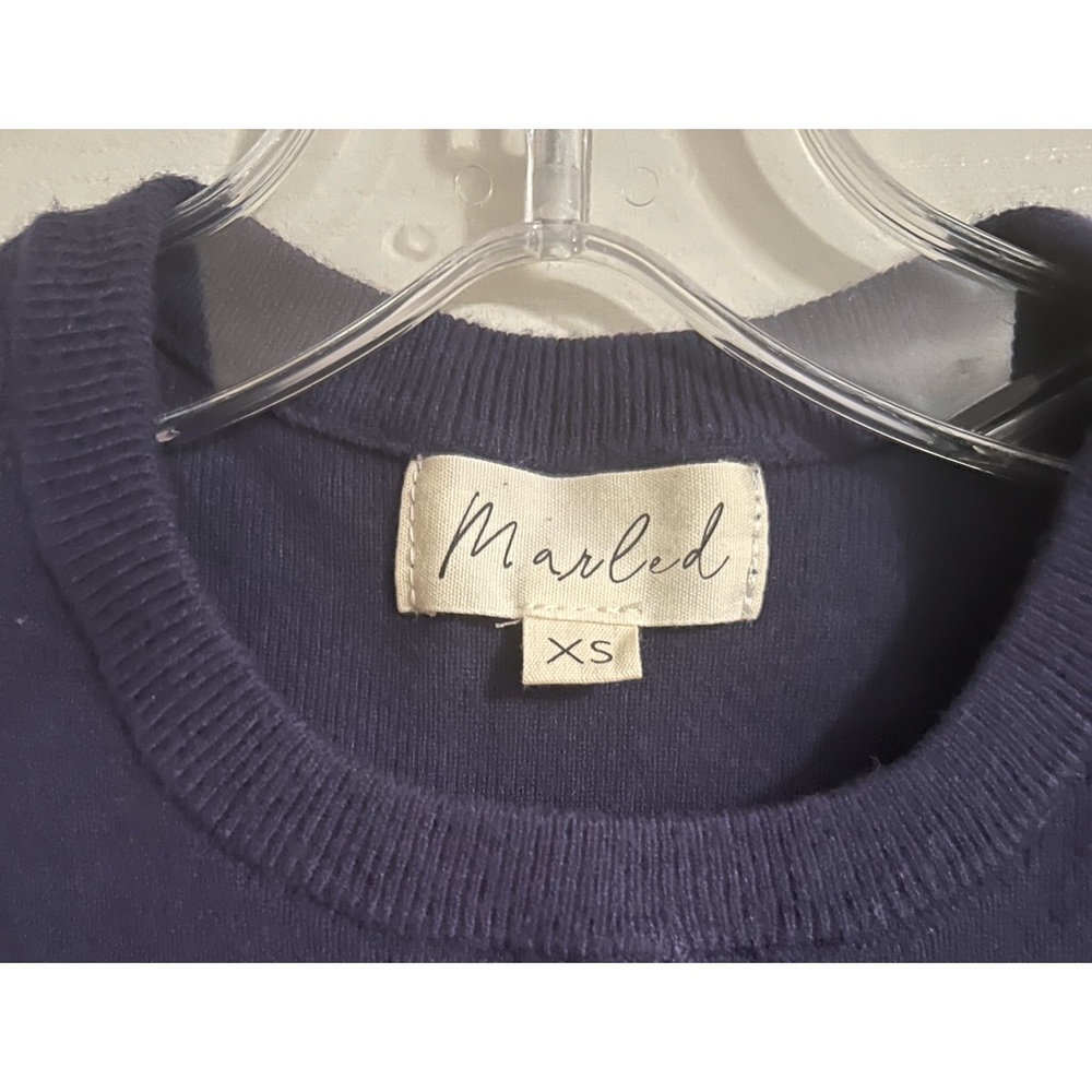 Marled by United Navy blue sleeveless tank top light weight sweater - Picture 2 of 5
